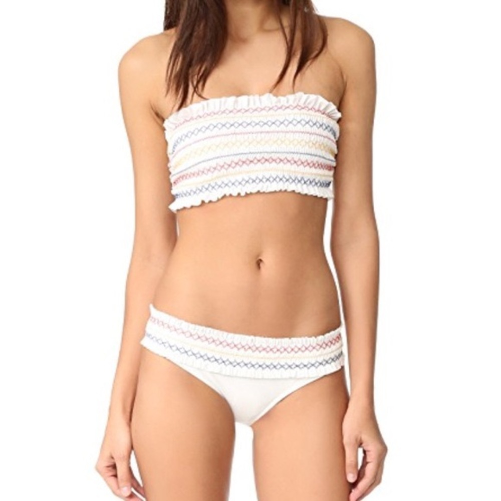 Smocked Bandeau Bikini Set